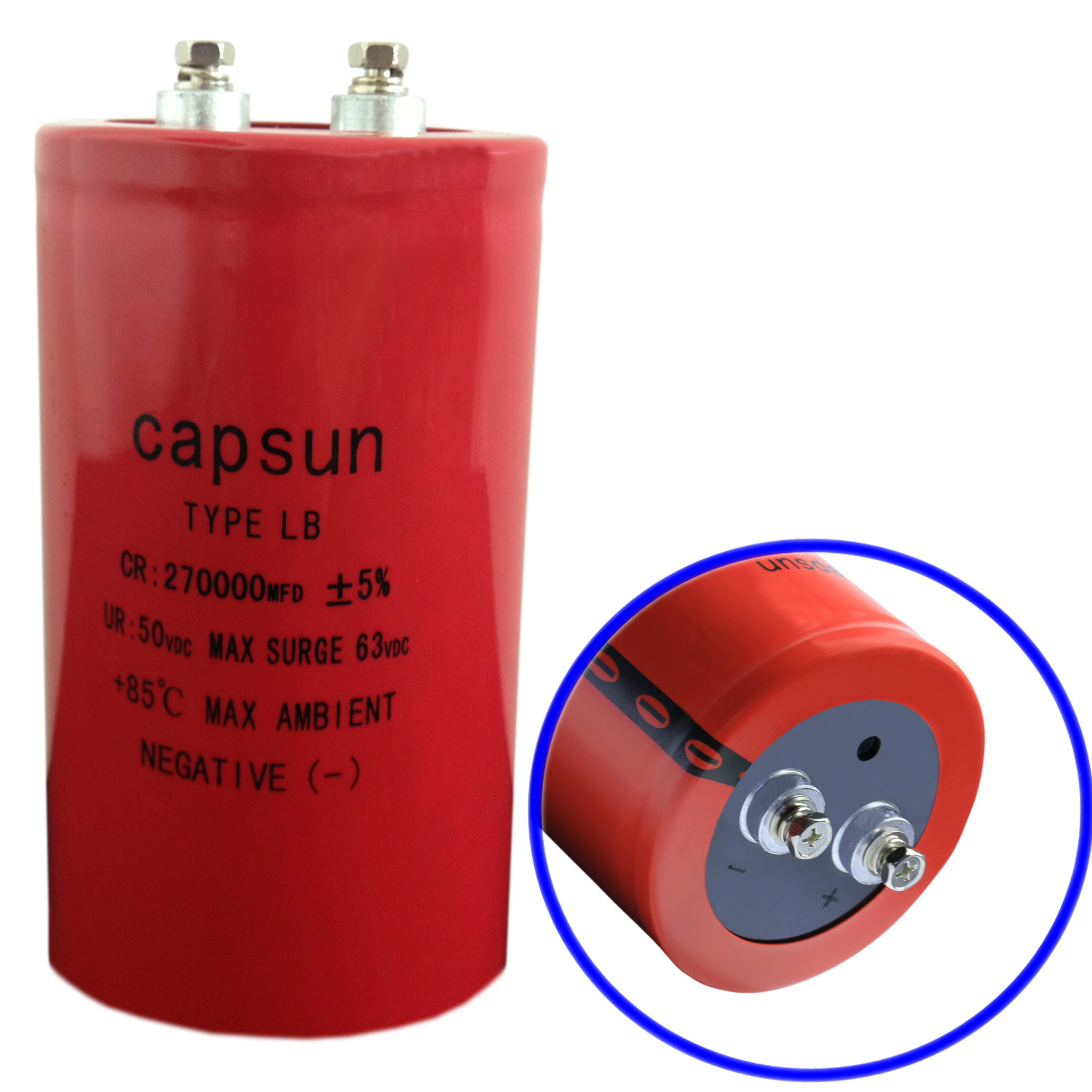 厂家电容 高频电解电容 270000UF50V 螺柱电解电容 89mm*140mm