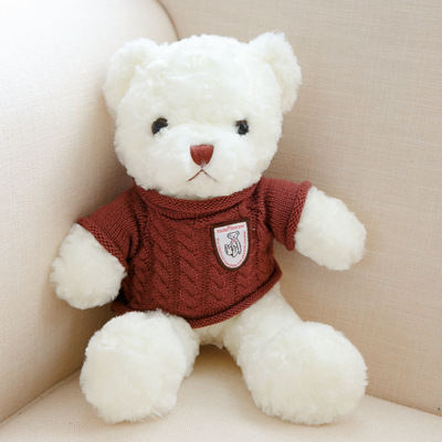 Suéter rojo púrpura Oso blanco