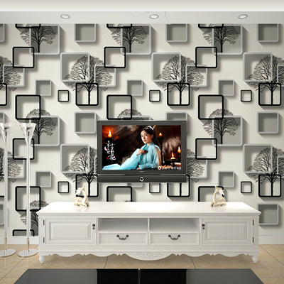 客厅电视背景墙墙纸3D立体家装修卧室壁纸酒店宾馆主题房厂家直销