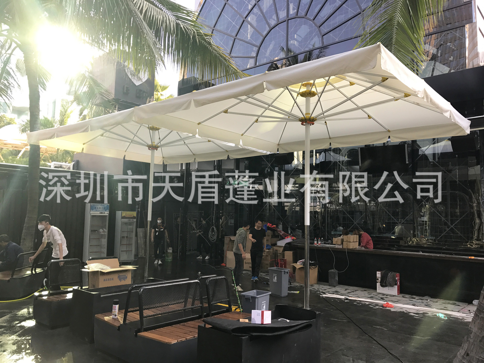 休闲庭院太阳伞 沙滩遮阳伞 香蕉伞 帆布铝合金材质户外遮阳大伞-阿里巴巴