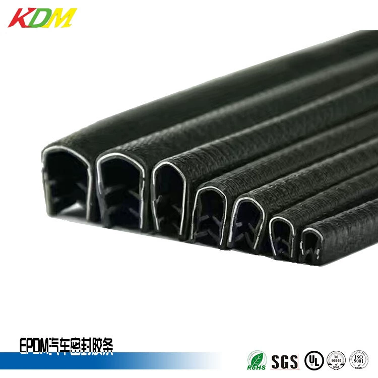 U型带钢带胶条钢丝汽车门边挤密机箱机柜密封胶条带钢片装饰条