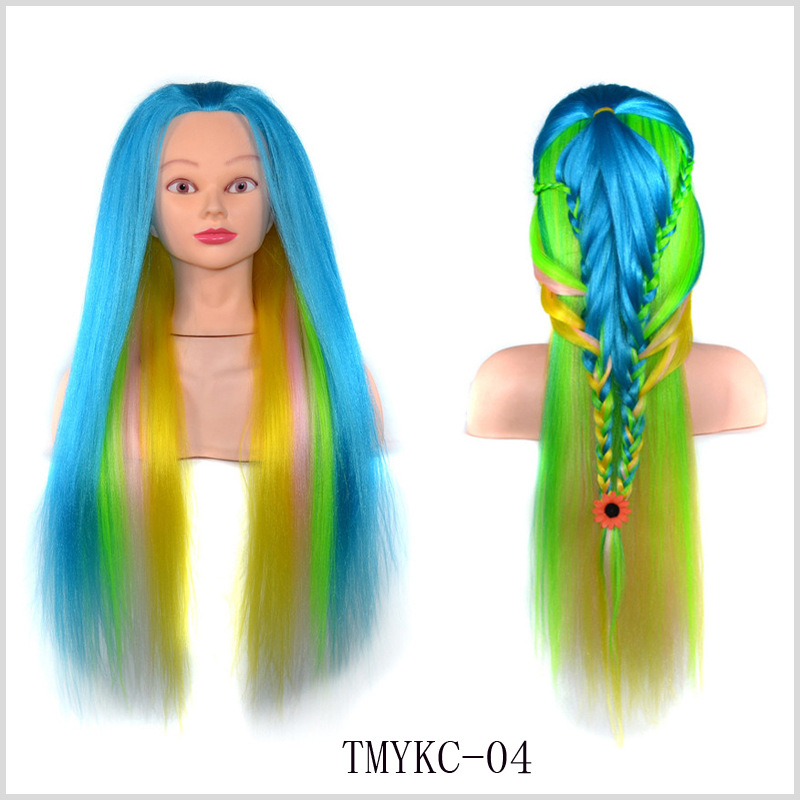 宝蓝绿粉黄四色漂染彩虹头 TMYKC-04