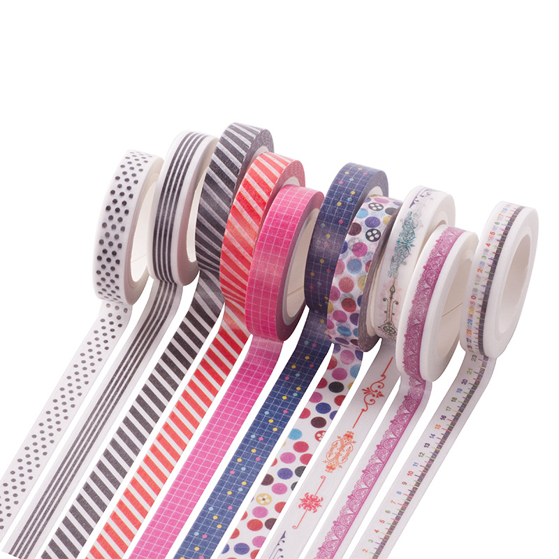 日式和纸胶带手帐diy装饰手账 相册日记分割线彩色胶带8MM×7M
