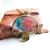 Retro organic necklace with clove mushrooms, epoxy resin handmade, pendant