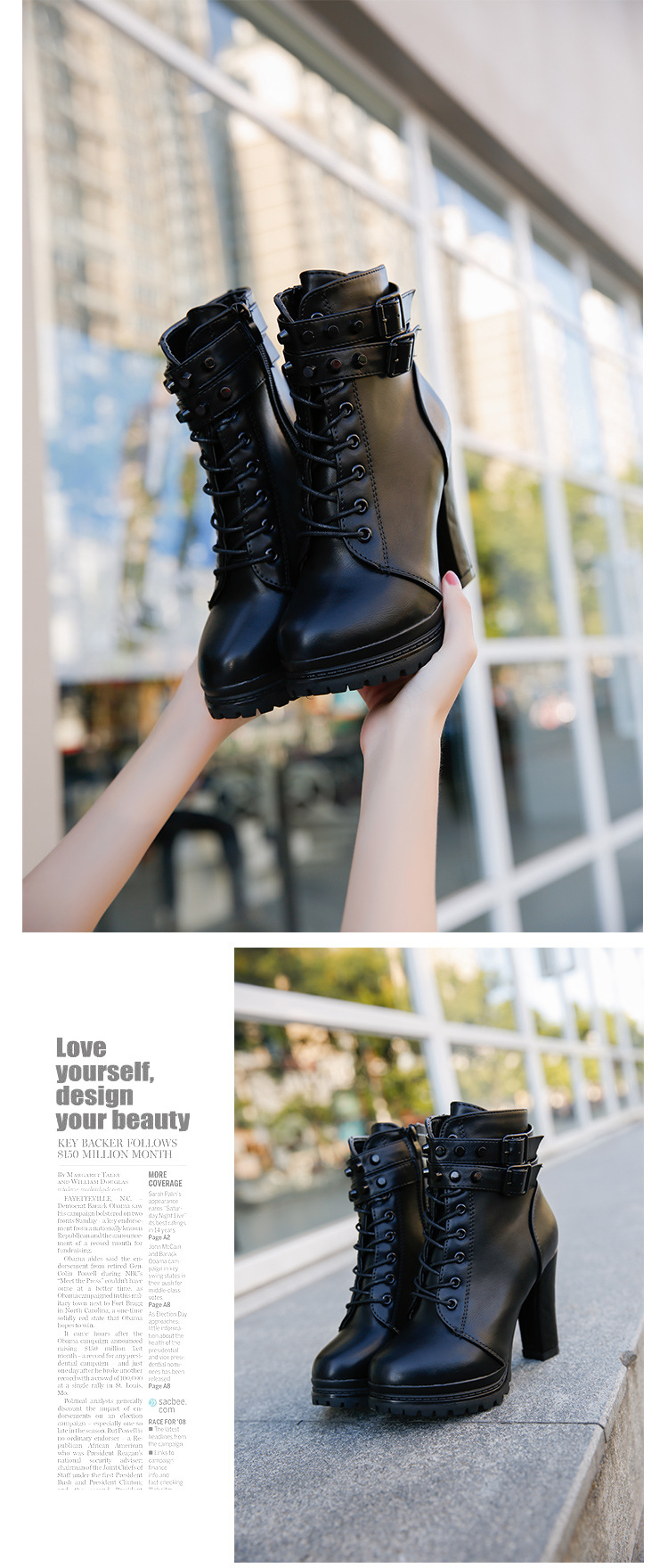 Bottes femme en PU artificiel - Ref 3355528 Image 10