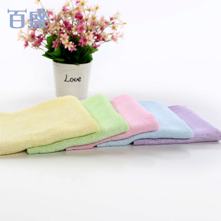 热销新款竹纤维断档包边方巾可定制加工LOGO吸湿透气柔软童巾方巾|ru