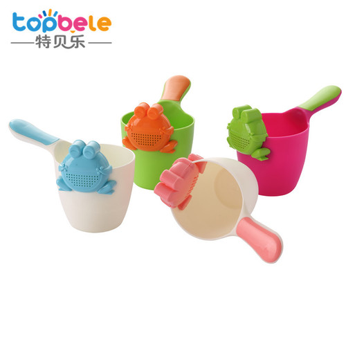 topbele baby shampoo cup children's shampoo cup baby bath spoon frog shampoo shower toddler shampoo spoon