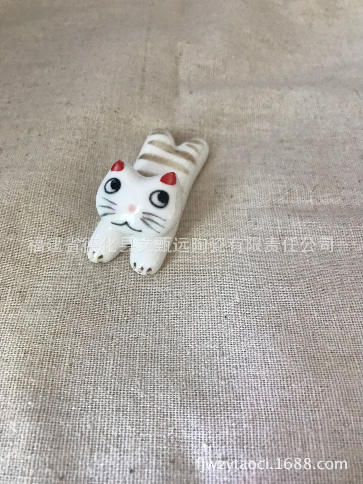 陶瓷筷子架日式杂货筷架日单超萌动物筷架笔托萌猫招财猫睁眼猫|ms