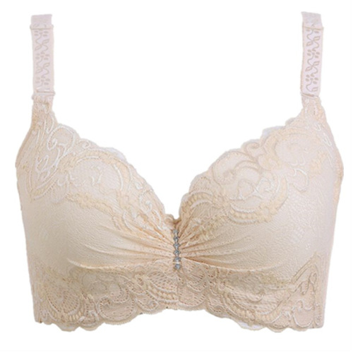Lace sexy large size thin bra foreign trade bra with steel ring gathered side adjustable women's underwear wholesale