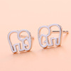 Small universal fashionable earrings, silver 925 sample, Korean style, simple and elegant design