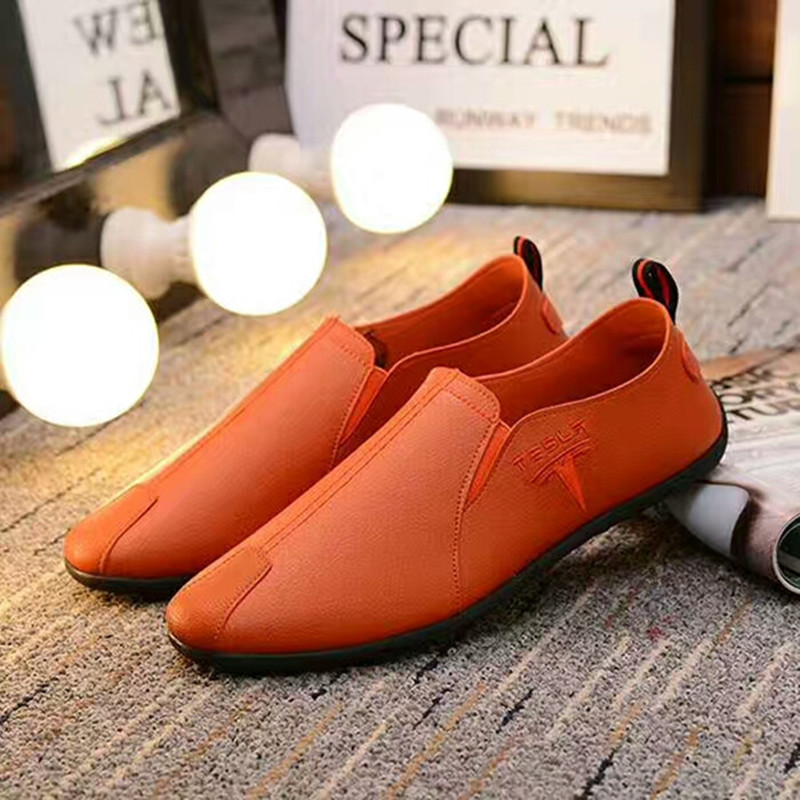 2019新款男士PU休闲一脚蹬豆豆鞋 懒人套脚男鞋 创意休闲单鞋男
