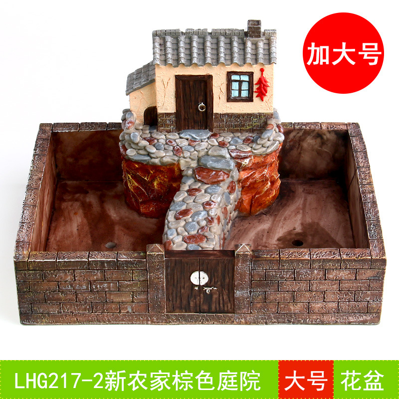 Country brown big flowerpot