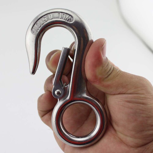 Stainless steel big eye cargo hook lifting hook heavy American cargo hook 0.2T 0.3T 0.5T