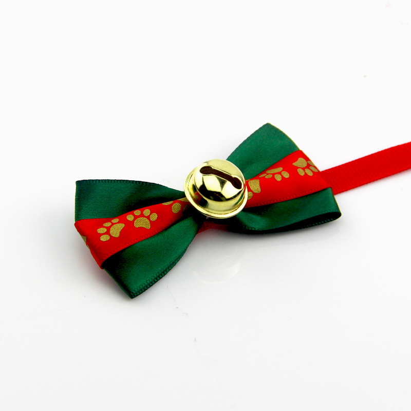 Casual Ribbon Christmas Color Block Polka Dots Bowknot Pet Accessories display picture 13