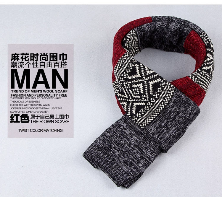 head wraps for men Fashion The Man Colorful Skull Scarves Warm Photography Props Winter Knitted Wool Striped Scarves knitted men's scarves