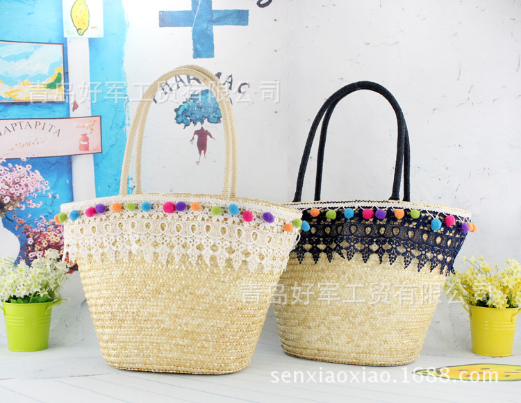 New Fashion Straw Lace Tassel One-shoulder Bag Wholesale Nihaojewelry display picture 1