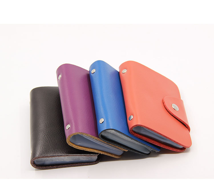 Korean Leather Card Case Cowhide Multi-card Id Card Holder display picture 3