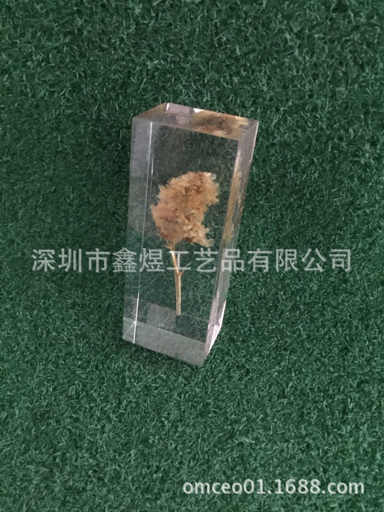 亚克力内埋干花，水晶胶内埋干仿真花，亚克力内藏植物