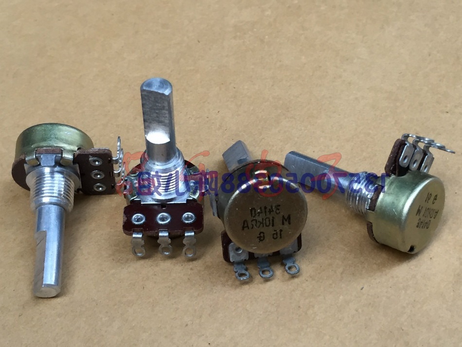 松下 牌子RK16型电位器单联A10K穿线脚轴长包螺纹25mm半轴