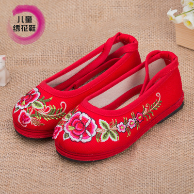 Original sources Old Beijing Cotton girl Cloth shoes children Embroidered shoes Four seasons baby Ethnic style tradition