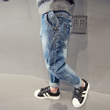 Весенние джинсы для мальчиков, повседневные брюки, детские штаны, подходит для подростков, в корейском стиле