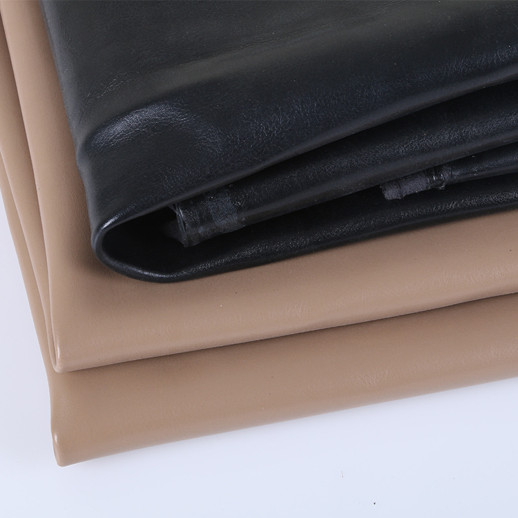 现货供应PU沙发家具革 仿真皮植绒底皮革 再生皮真皮纹人造革价