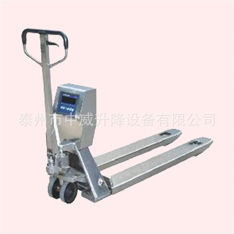 现货2吨电子称手动搬运车 2000kg不锈钢称重式油压车液压托盘车