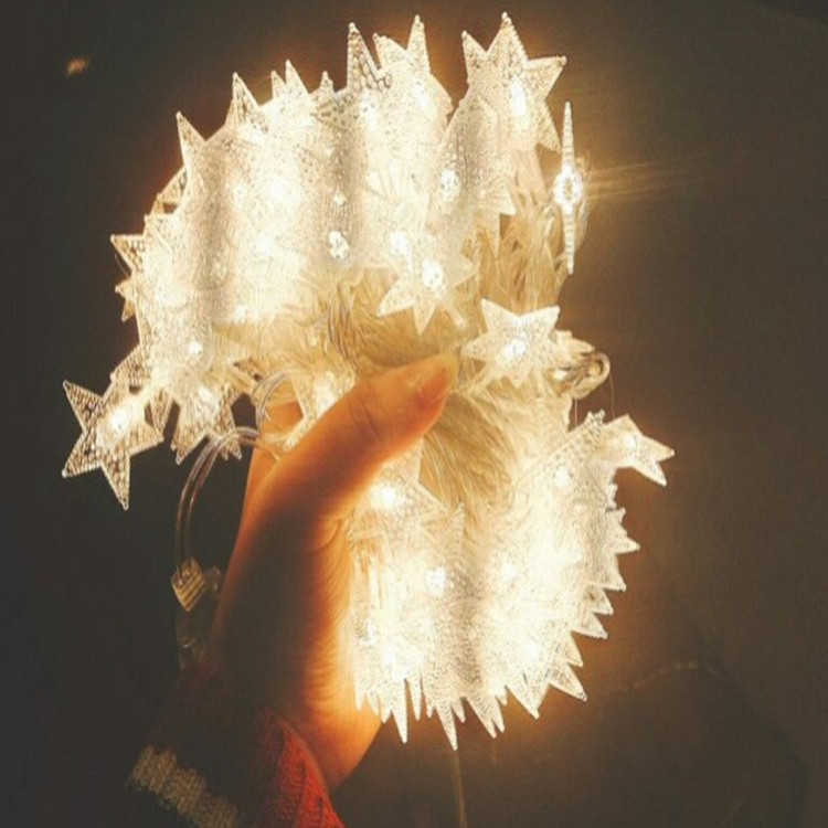 led星星彩灯闪灯铜线串灯 满天星户外防水圣诞节装饰灯量化工程灯|ru