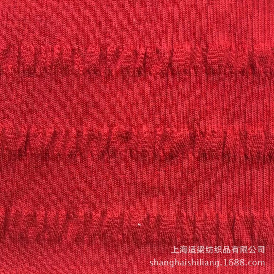 全棉氨纶单面提花 弹力皱皱布 泡泡布 春秋女装童装 针织面料