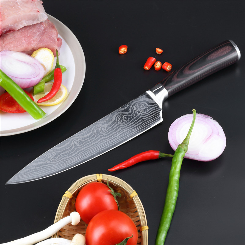 Cuchillo de chef profesional de 8 pulgadas, cuchillo de cocina alemán  X50CrMoV15 de acero inoxidable