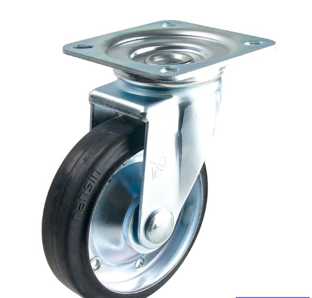 STM-150 VS 6寸黑色橡胶活动轮  安装高度198MM  nansin品牌脚轮