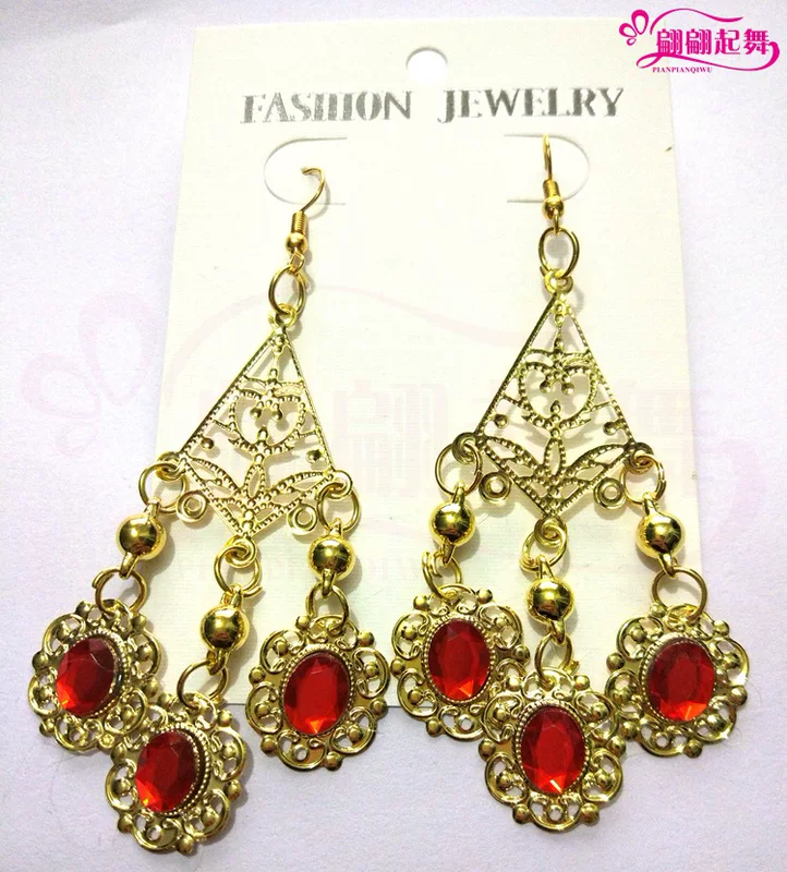 Accessory for adults, children's earrings, ruby ear clips, India