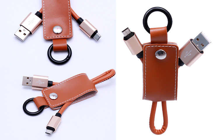 三星小米华为便携手机数据线安卓通用钥匙扣充电线批发