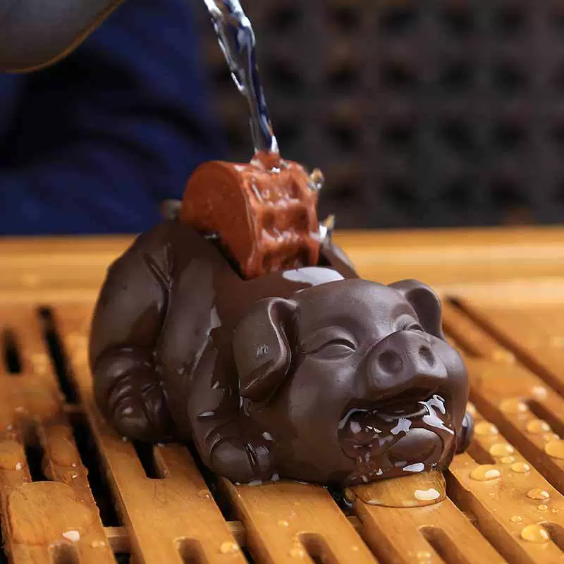 Фиолетовый чайный песик Пиксю Lucky Golden Toad Tea Set Accessories Creative Tea Art Ornaments Water Spray Handmade Tea Playable