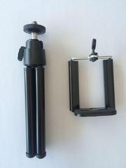 迷你三腳架套裝 手機支架+U型夾子/一字夾 自拍器 桌面三角架