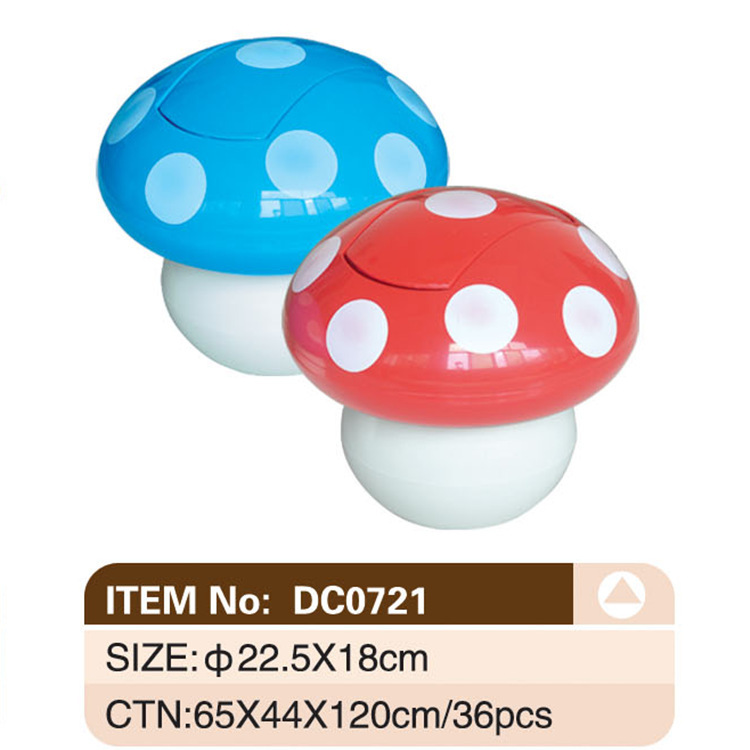 Mushroom Shape Car Mini Desktop Trash Trash Small Cradle Household Living Room with Lid Plastic Trash Basket