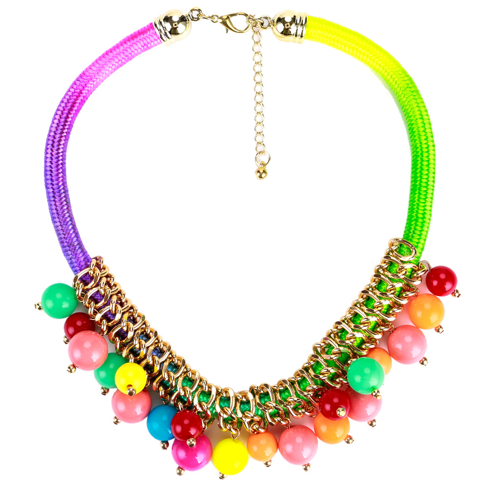 Exotic alloy plating necklace (color)NHJE0461-color