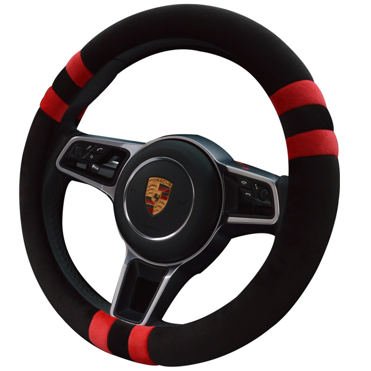 汽車方向盤套 短毛絨車用把套 中號38cm通用型把套內(nèi)飾BT-607