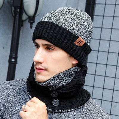 速卖通爆款针织毛线加绒帽子围巾手套三件套 保暖套装厂家批发|ru