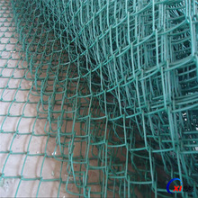 涂塑墨绿色植被绿化编织勾花网PVC浸塑菱形活络网 养殖斜方铁丝网