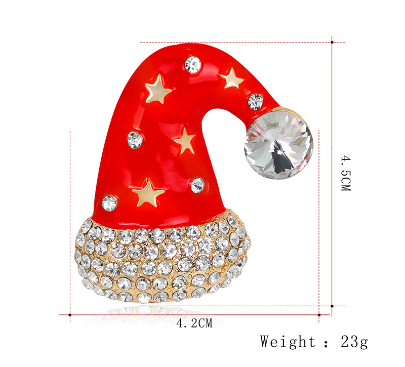 Christmas Necklace Jewelry Fashion Cartoon Cute Christmas Hat Brooch Alloy Drop Oil Corsage display picture 3