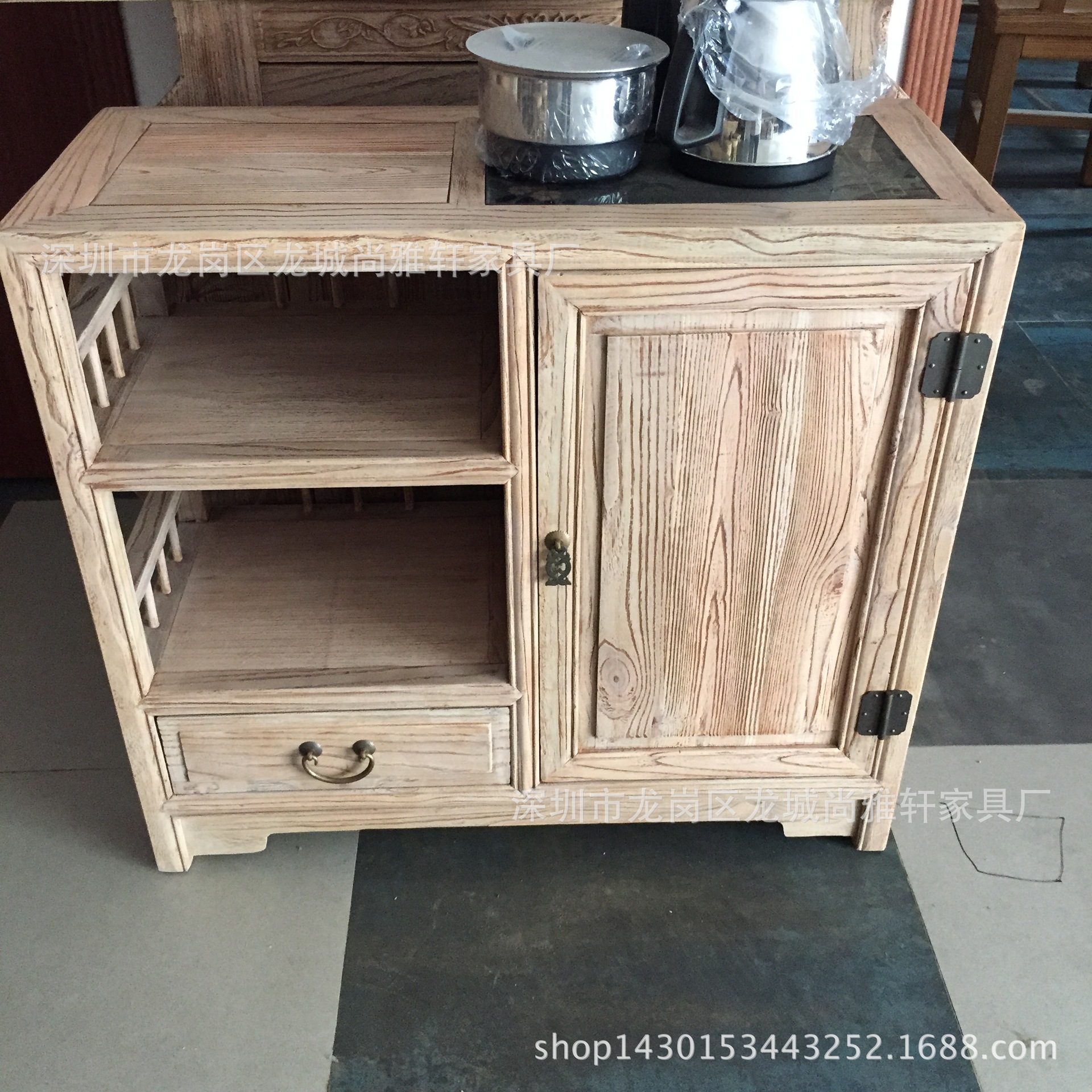 Chinese furniture Old Elm Sideboard solid wood Cupboard Distribution a living room Restaurant Teahouse Cabinet new pattern