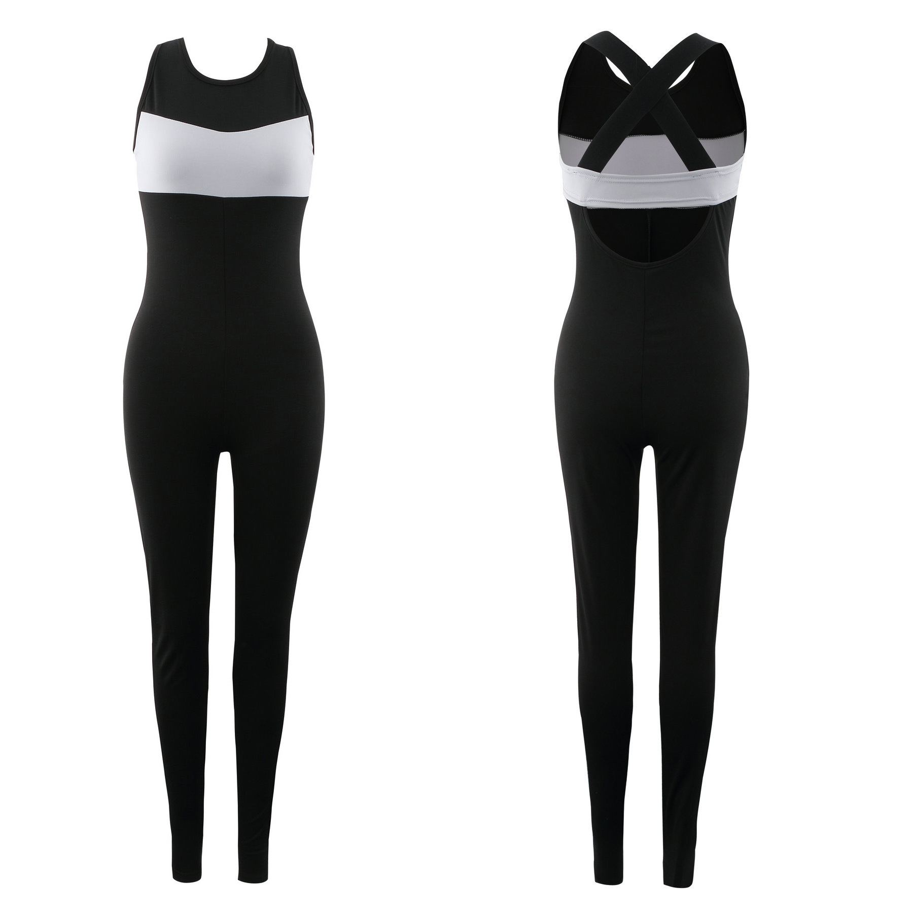 2021 Sport Suit Women Hollow Back Bandage Jumpsuit For Running Jogging