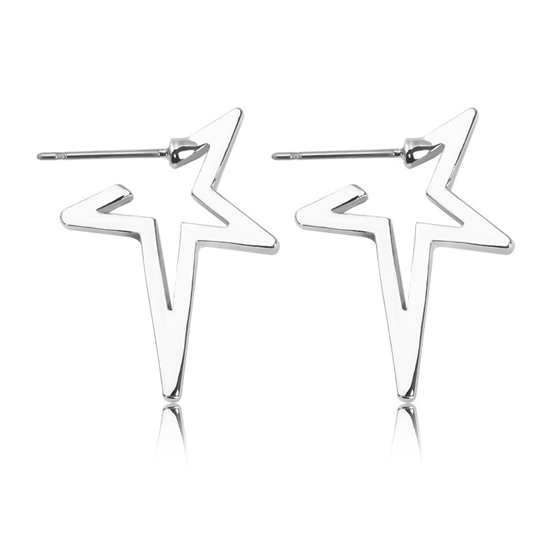 Fashion Opening Simple Hollow Geometric Star Ear Studs Hypoallergenic Earrings Wholesale display picture 11