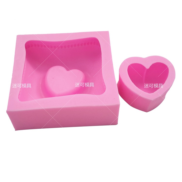 Molde de silicona en forma de corazón almohada molde de pastel de fondant jabón molde de jabón DIY hecho a mano herramienta para hornear fondant