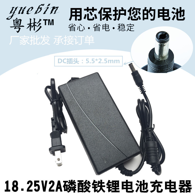 厂家批发18.25V2A 磷酸铁锂电池充电器 大容量动力电池充电器