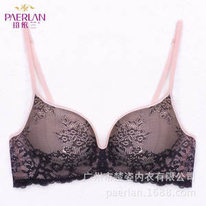 珀依兰小胸聚拢内衣 无钢圈文胸新品 蕾丝边文胸调整型广州内衣女