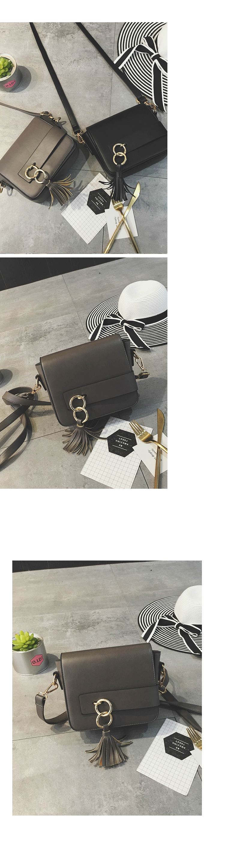 Korean version PUShoulder bag (black)NHPB0376-black