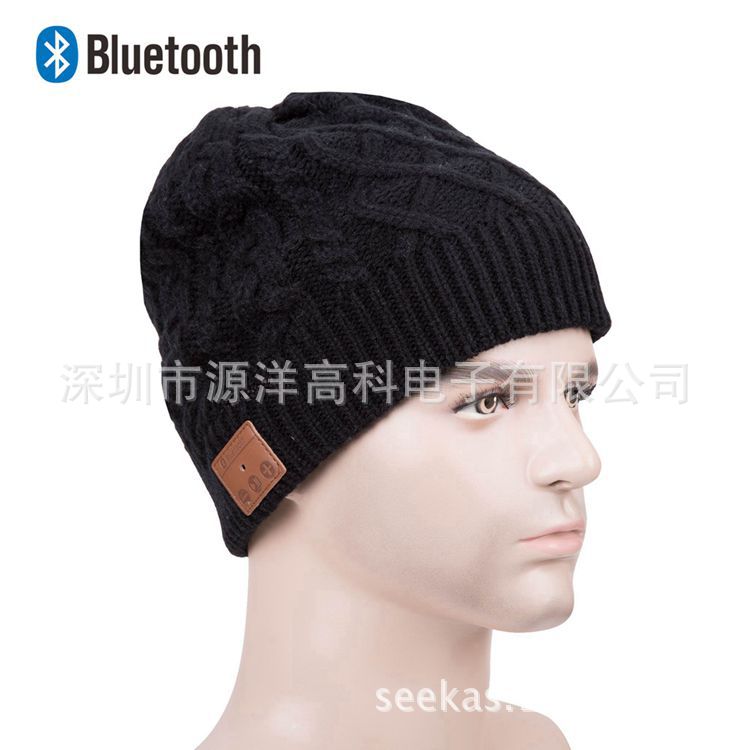 跨境专供蓝牙针织耳机帽支持siri语音亚马逊爆款无线蓝牙音乐帽