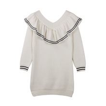 一字领针织衫毛衣中长款毛衣裙_一字领针织衫